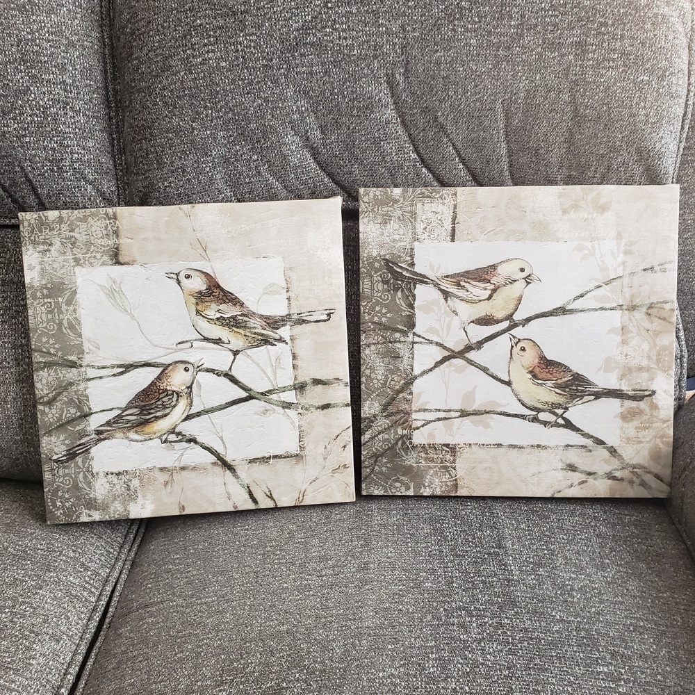 Charming Bird Canvas Art Pair